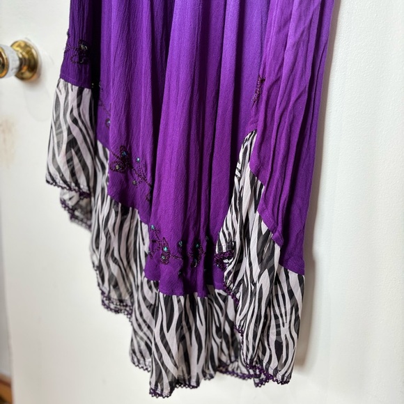 ✨NF Free Boho Maxi Dress with Zebra Trim - Free Size - Picture 5 of 7